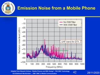 42
Emission Noise from a Mobile Phone
Dr.B.Satheesh Monikandan......EMI / EMC in Mobile Communication 28/11/2020
Adapted from Masashi Orihara, “Mobile Phones and EMC Design”, TDK EMC Technology
 