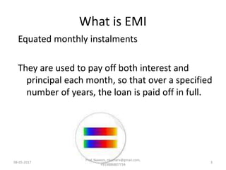 EMI calculation in Excel | PPSX