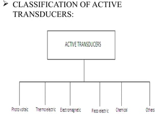  CLASSIFICATION OF ACTIVE
TRANSDUCERS:
 