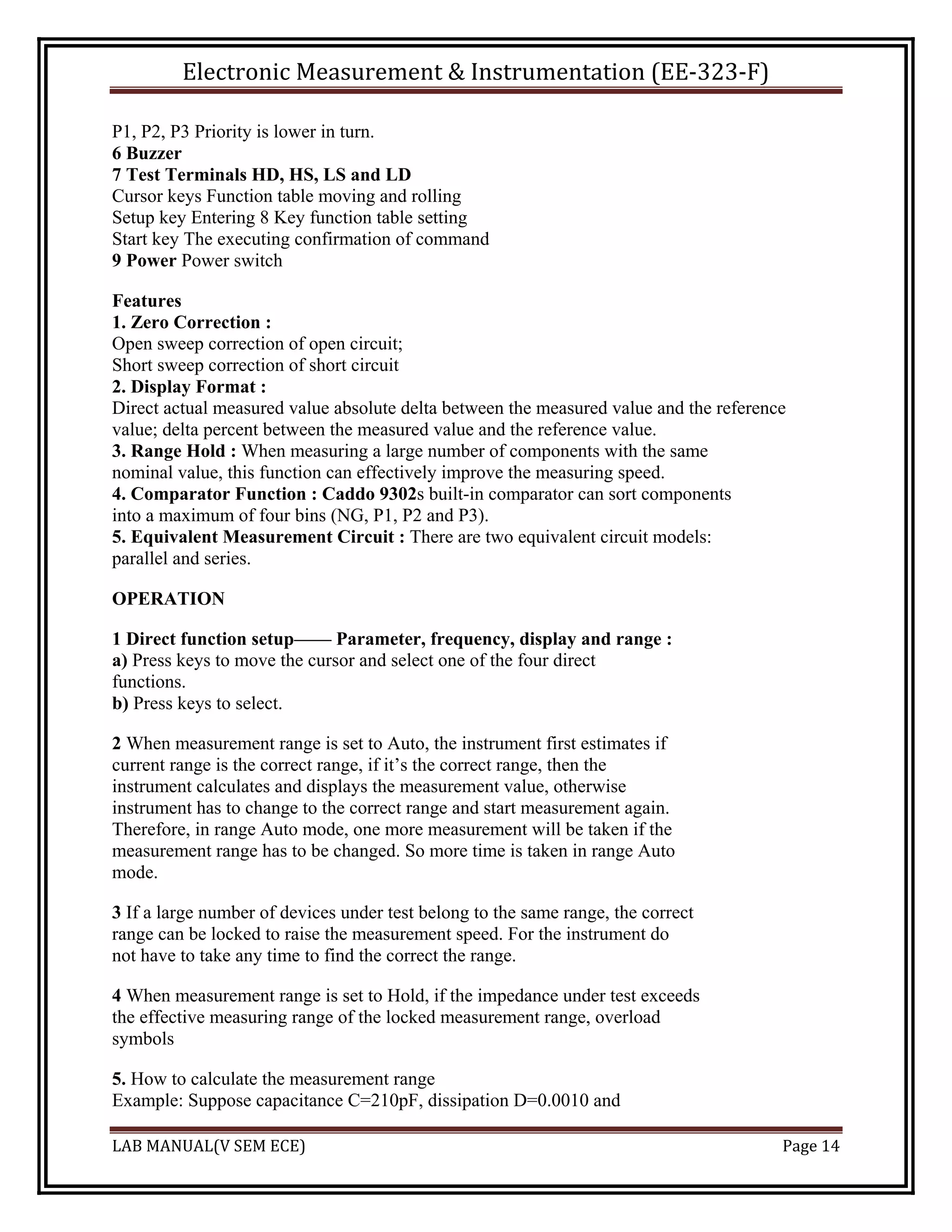 Emi lab manual_vthsem_ece | PDF