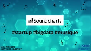 #startup	#bigdata #musique	
DIGIPITCH	#3	- 20/10/2017
Emilie	AMSELLEM
PT	2016/2017
 