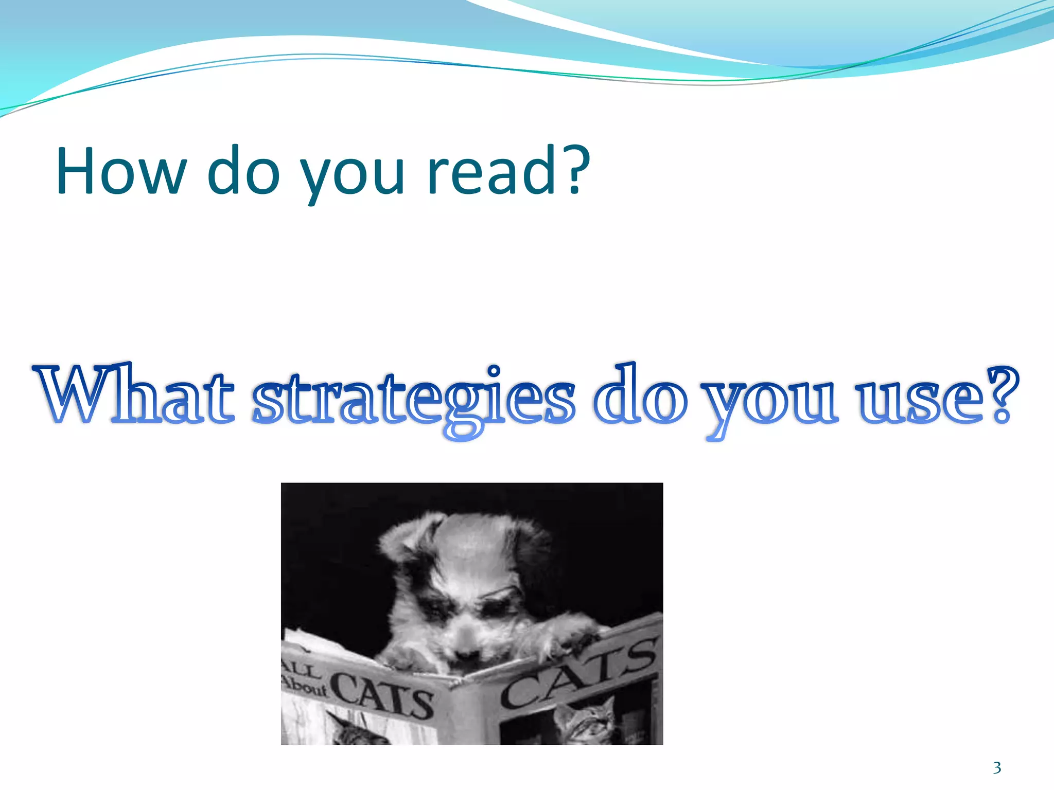 How do you read?What strategies do you use?3