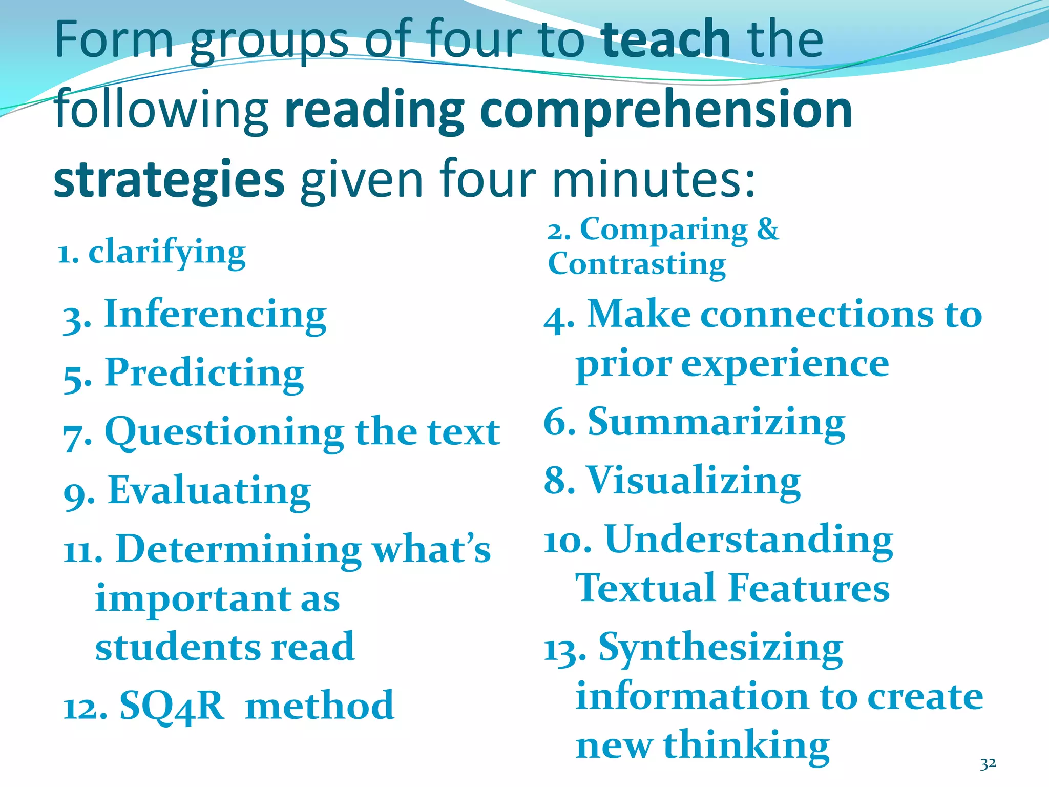 Alternative Methods for introducing SchemaAdopt mantra- “what does this remind me of?”Ask students to list everything they know about a given subject.26