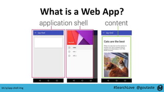 #SearchLove @goutaste
What is a Web App?
bit.ly/app-shell-img
 