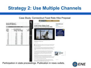 Strategy 2: Use Multiple Channels
Case Study: Connecticut Fixed Rate Hike Proposal
Participation in state proceedings. Pub...