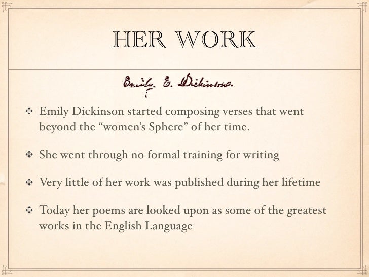 emily dickinson works of emily dickinson
