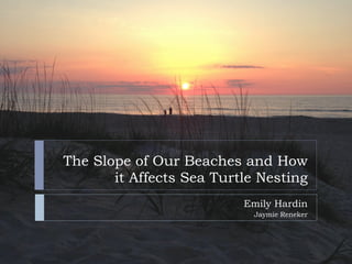 The Slope of Our Beaches and How
it Affects Sea Turtle Nesting
Emily Hardin
Jaymie Reneker
 
