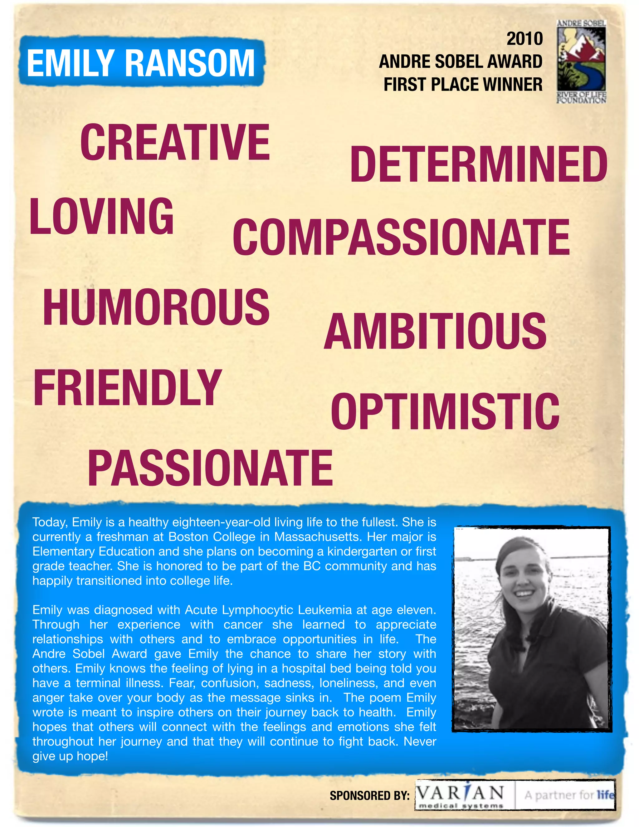 Emily Ransom Emily Ransom, Andre Sobel 2010 Award Winner | PDF
