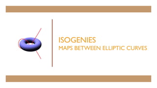 ISOGENIES
MAPS BETWEEN ELLIPTIC CURVES
 