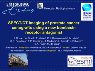Molecular Radiopharmacy




      SPECT/CT imaging of prostate cancer
       xenografts using a new bombesin
             receptor antagonist
           L.M. van der Graaf1, T. Maina2, P.J. Marsouvanidis2, M. Melis1,
        S.C. Berndsen1, E.P. Krenning1, J. Martinez3, L. Brunel3, J. Fehrentz3,
                              B.A. Nock2, M. de Jong1
1
    Erasmus MC, Rotterdam, Netherlands, 2NCSR “Demokritos”, Athens, Greece, 3Faculté
        de Pharmacie, CNRS-Universités de Montpellier 1 et 2, Montpellier, France
 