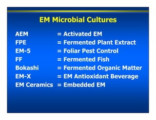 Microbial Inoculants: Effective Microorganisms (EM) & Indigenous ...