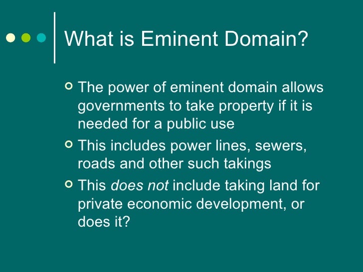 eminent domain thesis statement