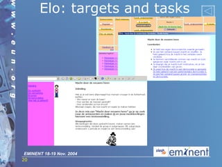 Elo: targets and tasks 