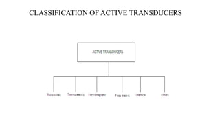 CLASSIFICATION OF ACTIVE TRANSDUCERS
 