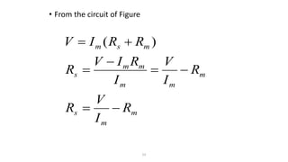 53
• From the circuit of Figure
m
m
s
m
m
m
m
m
s
m
s
m
R
I
V
R
R
I
V
I
R
I
V
R
R
R
I
V







 )
(
 
