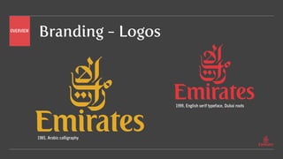 Branding - LogosOVERVIEW
1999, English serif typeface, Dubai roots
1985, Arabic calligraphy
 