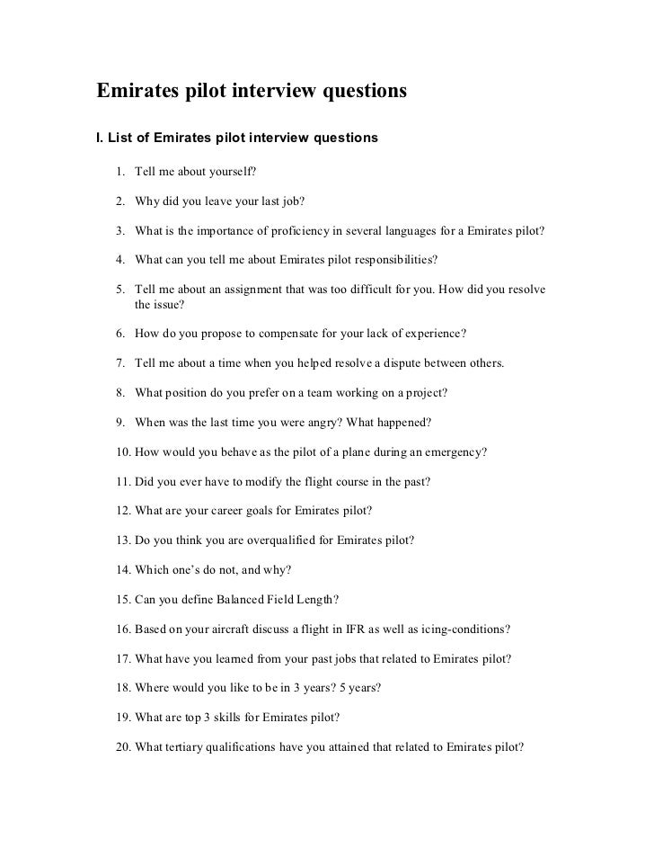 Emirates Pilot Interview Questions Emirates Pilot Interview Questions