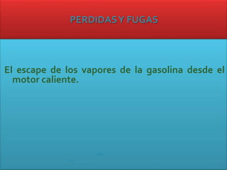 El escape de los vapores de la gasolina desde el
motor caliente.
atrás
atrás
 