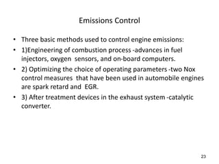 IC engine emission and control of the emissions | PPTX