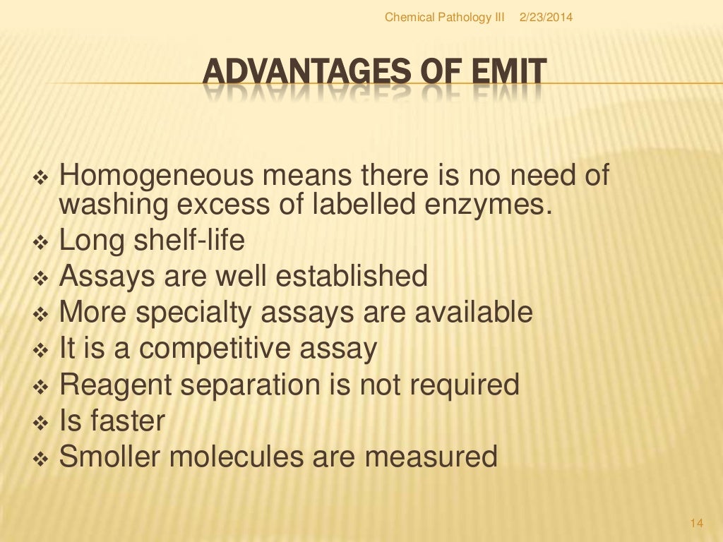 Emit enzymemultiplied immunoassay technique