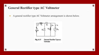 General Rectifier type AC Voltmeter
● A general rectifier type AC Voltmeter arrangement is shown below.
 