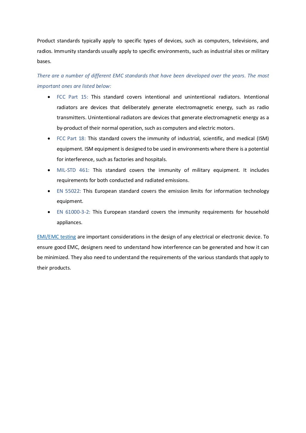 EMI/EMC Testing Difference | PDF