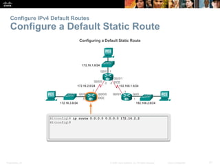 Presentation_ID 21© 2008 Cisco Systems, Inc. All rights reserved. Cisco Confidential
Configure IPv4 Default Routes
Configu...