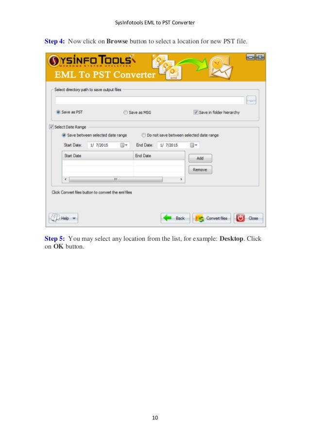 Eml file to pst file conversion utility