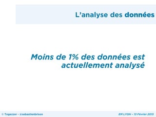 L’analyse des données
Moins de 1% des données est
actuellement analysé
© Togezzer - @sebastienbrison EM LYON – 13 Février 2015
 