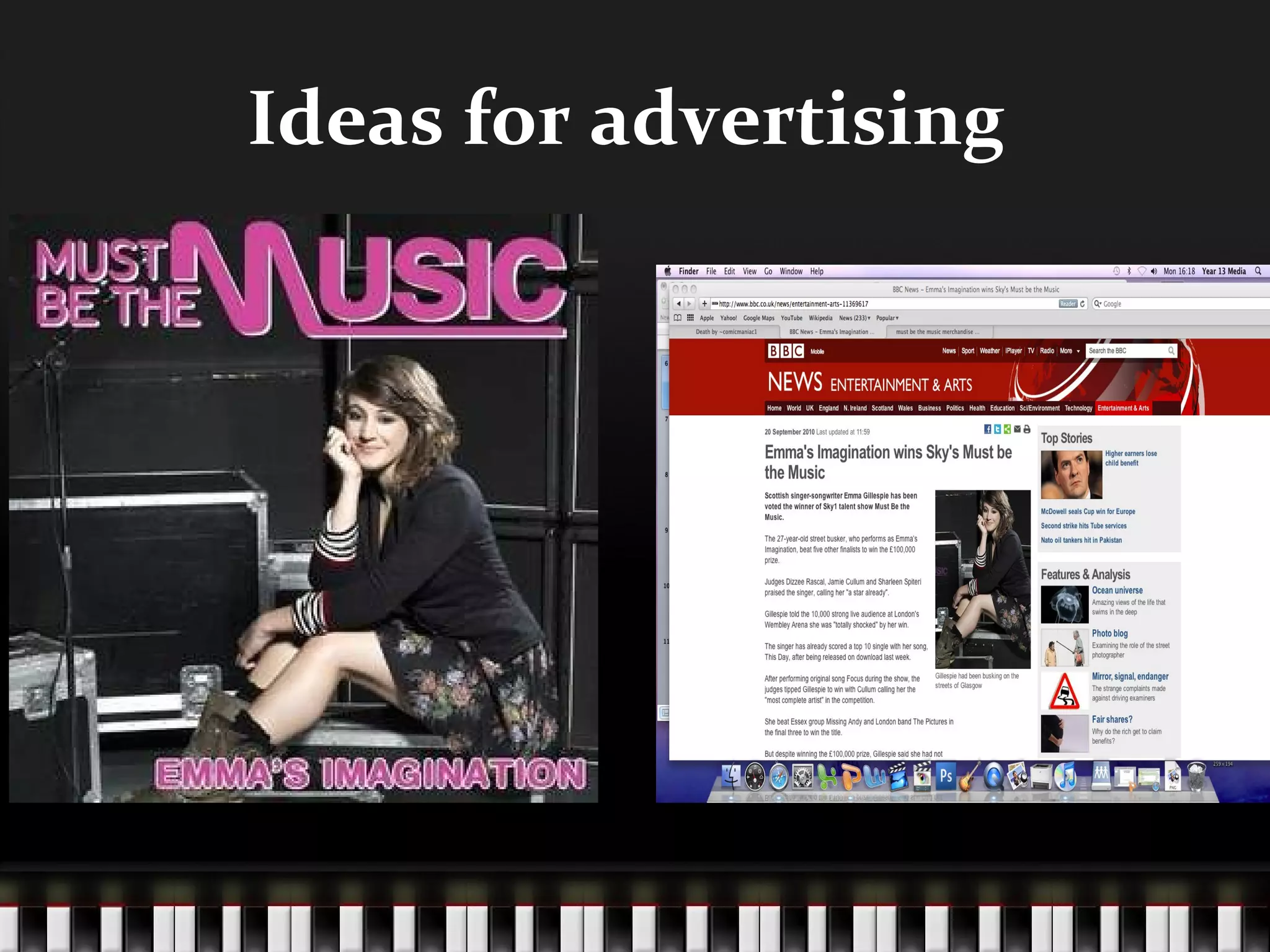 Ideas for advertising  