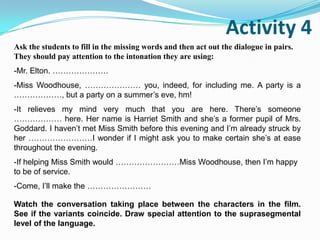 Activity 2Getting acquainted with the characters.Listen to the first chapter and say who:hates changes in life