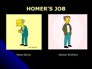 HOMER’S JOB Monty Burns  Waylon Smithers 