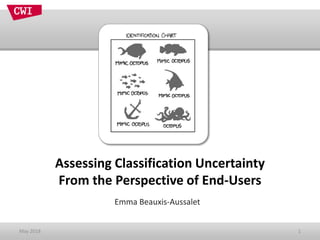 Assessing Classification Uncertainty
From the Perspective of End-Users
Emma Beauxis-Aussalet
May 2018 1
 