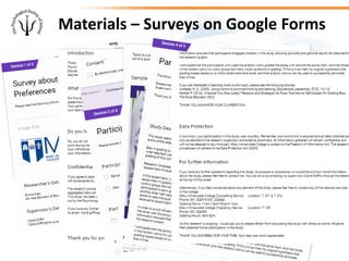 Materials – Surveys on Google Forms
 