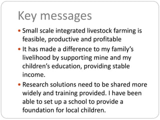 Livestock and household-level economic development: An example from Uganda