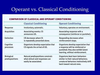 Operant vs. Classical Conditioning
 