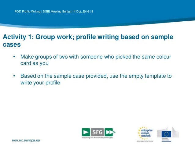 enterprise europe network pod profile writing emma sommerville profile writing samples
