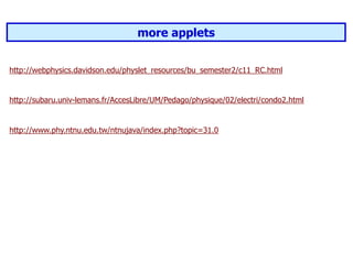 more applets
http://webphysics.davidson.edu/physlet_resources/bu_semester2/c11_RC.html
http://subaru.univ-lemans.fr/AccesLibre/UM/Pedago/physique/02/electri/condo2.html
http://www.phy.ntnu.edu.tw/ntnujava/index.php?topic=31.0
 