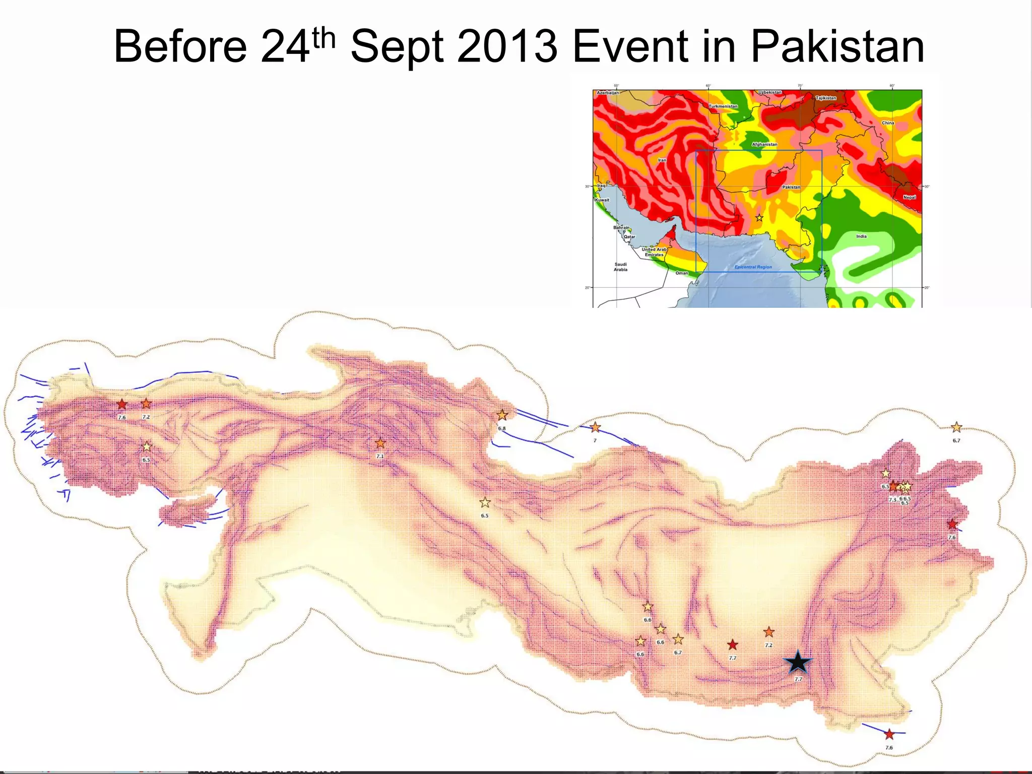 Before 24th Sept 2013 Event in Pakistan
EMME Results, before the earthquake
 