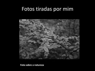 Fotos tiradas por mim

Foto sobre a natureza

 