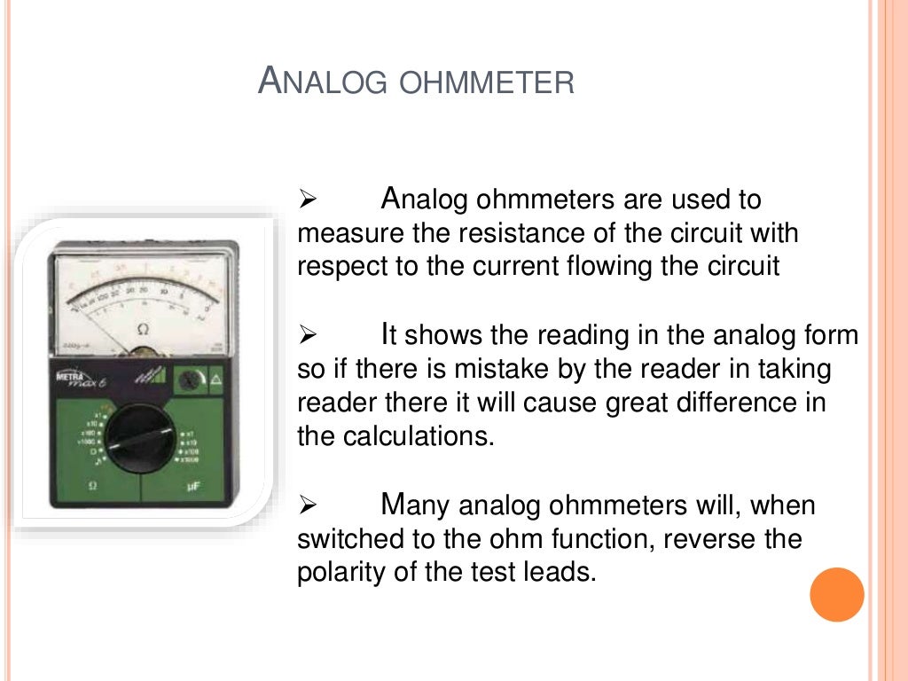 type of ohmmeter