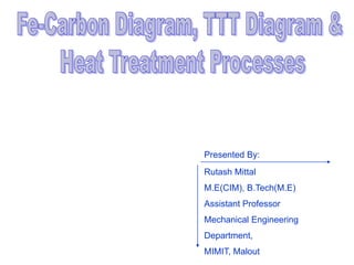 Rutash Mittal
M.E(CIM), B.Tech(M.E)
Assistant Professor
Mechanical Engineering
Department,
MIMIT, Malout
Presented By:
 