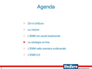 Agenda Chi è UniEuro La visione L’EMM nei canali tradizionali La strategia on-line L’EMM nello scenario multicanale L’EMM 2.0 