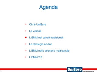 Agenda Chi è UniEuro La visione L’EMM nei canali tradizionali La strategia on-line L’EMM nello scenario multicanale L’EMM 2.0 