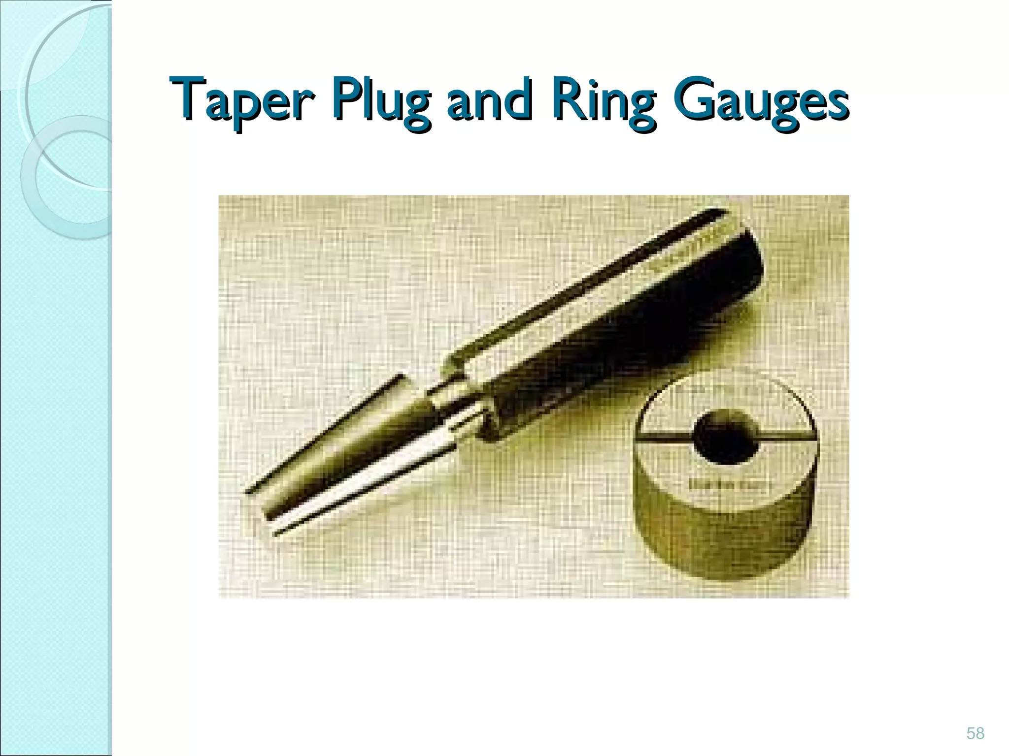 58
Taper Plug and Ring GaugesTaper Plug and Ring Gauges
 