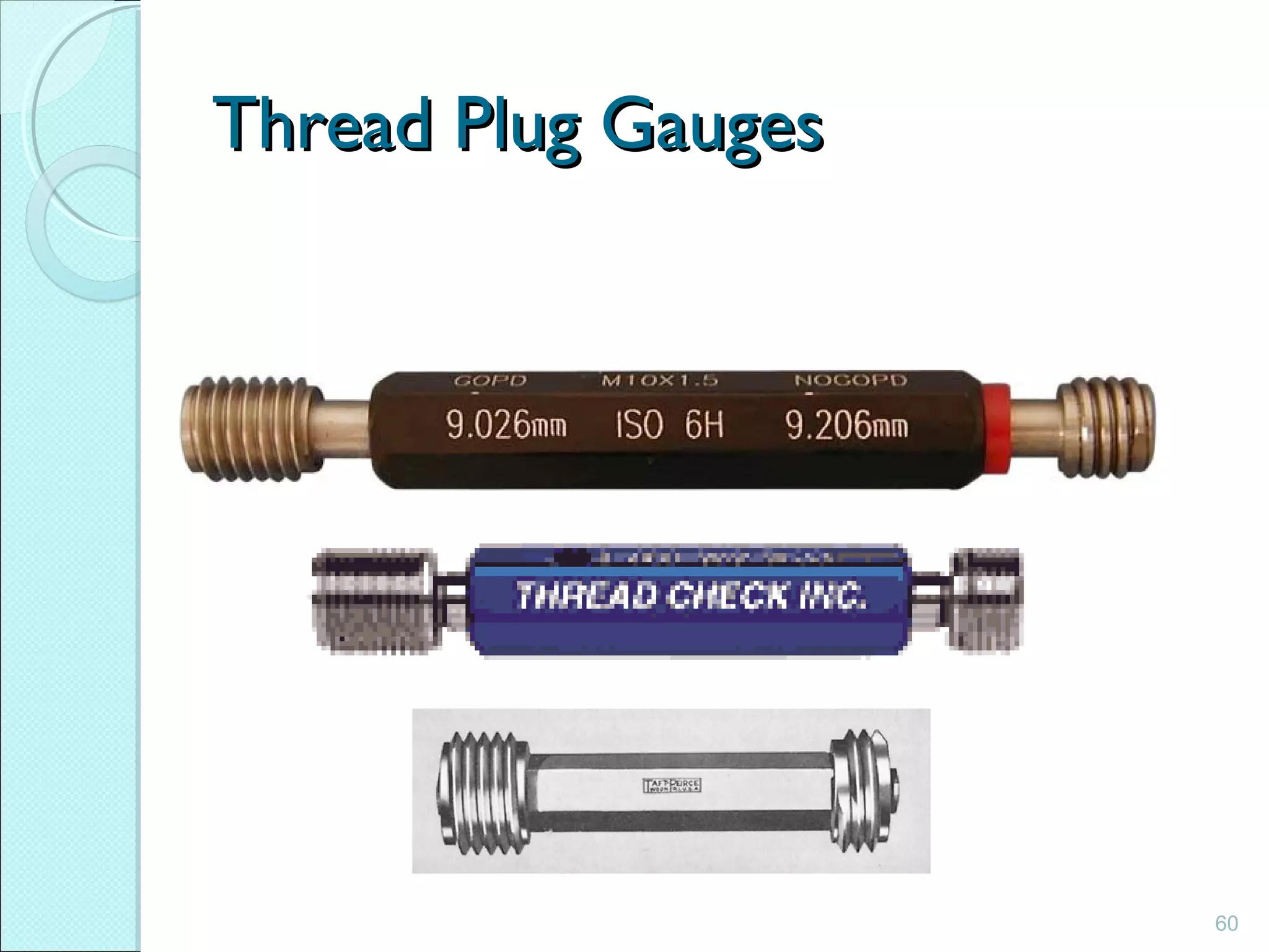 60
Thread Plug GaugesThread Plug Gauges
 