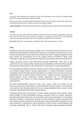 Emniyet Kemeri Üretimi, Kullanımı, Tekniğin Bilinen Durumu | DOCX