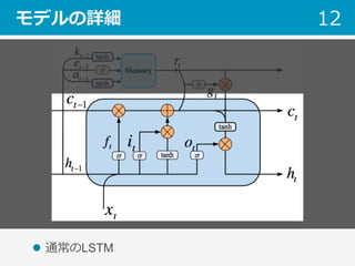 モデルの詳細 12
l  通常のLSTM
 