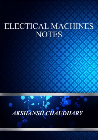 Electrical Machines Notes | PDF