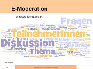 E-Moderation DI Barbara Buchegger M.Ed. Abb: wordle.net 